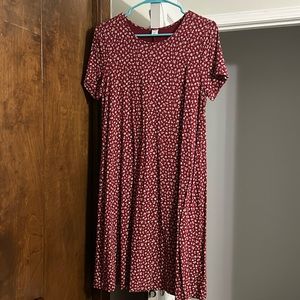 Red Floral Old Navy Dress - Size Medium